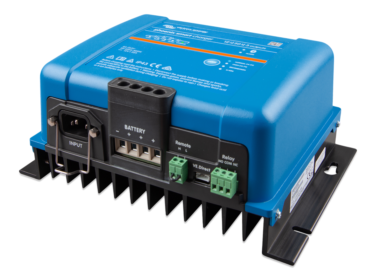 Victron Energy Battery Charger Phoenix Smart IP43 12V 50A (3) 120-240V - Charge 3 Battery Banks