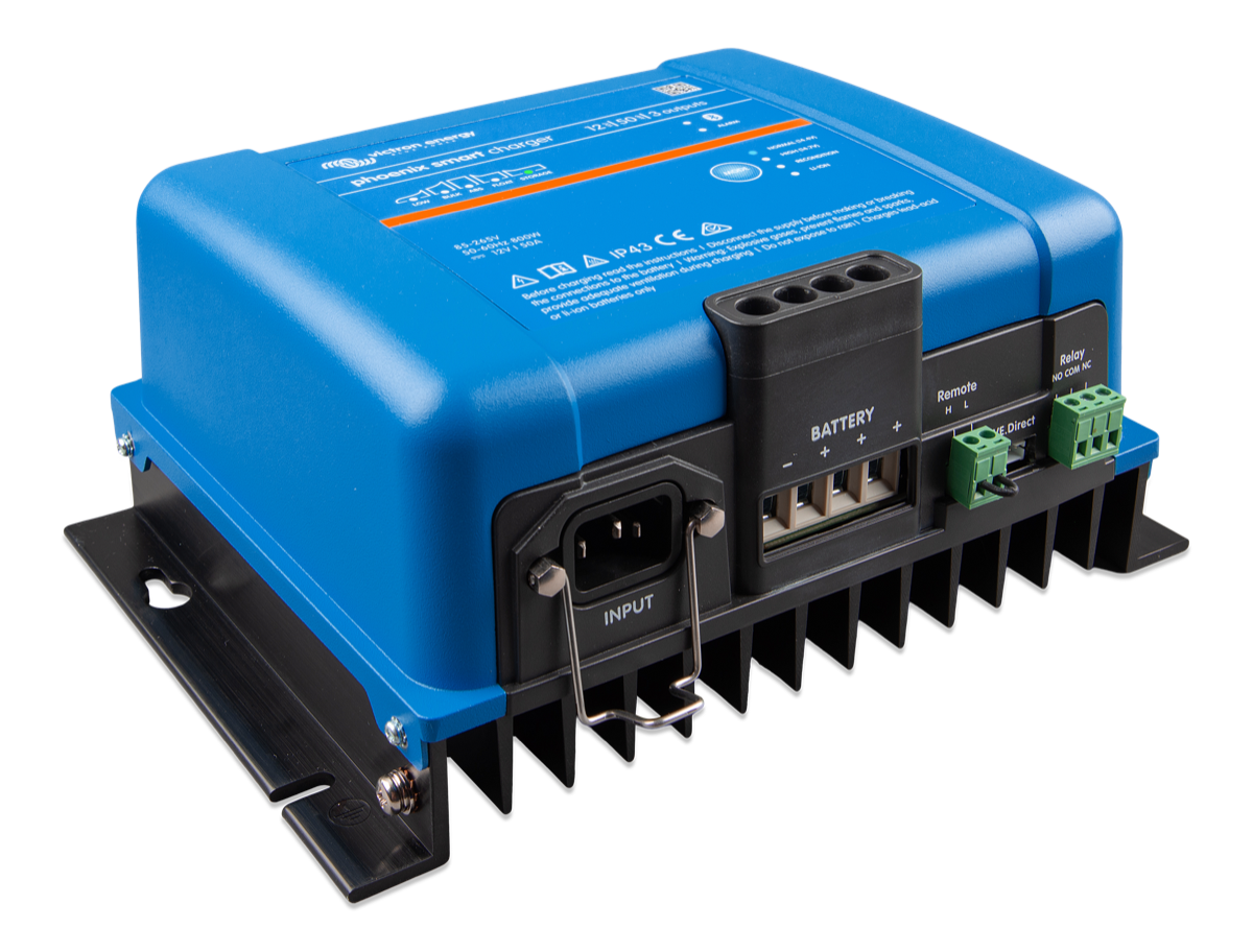 Victron Energy Battery Charger Phoenix Smart IP43 12V 50A (3) 120-240V - Charge 3 Battery Banks